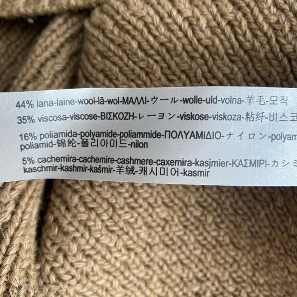 Massimo Dutti short Dolman Sleeve Cowl Neck Sweater Wool Brown Camel Kni… - Picture 6 of 6